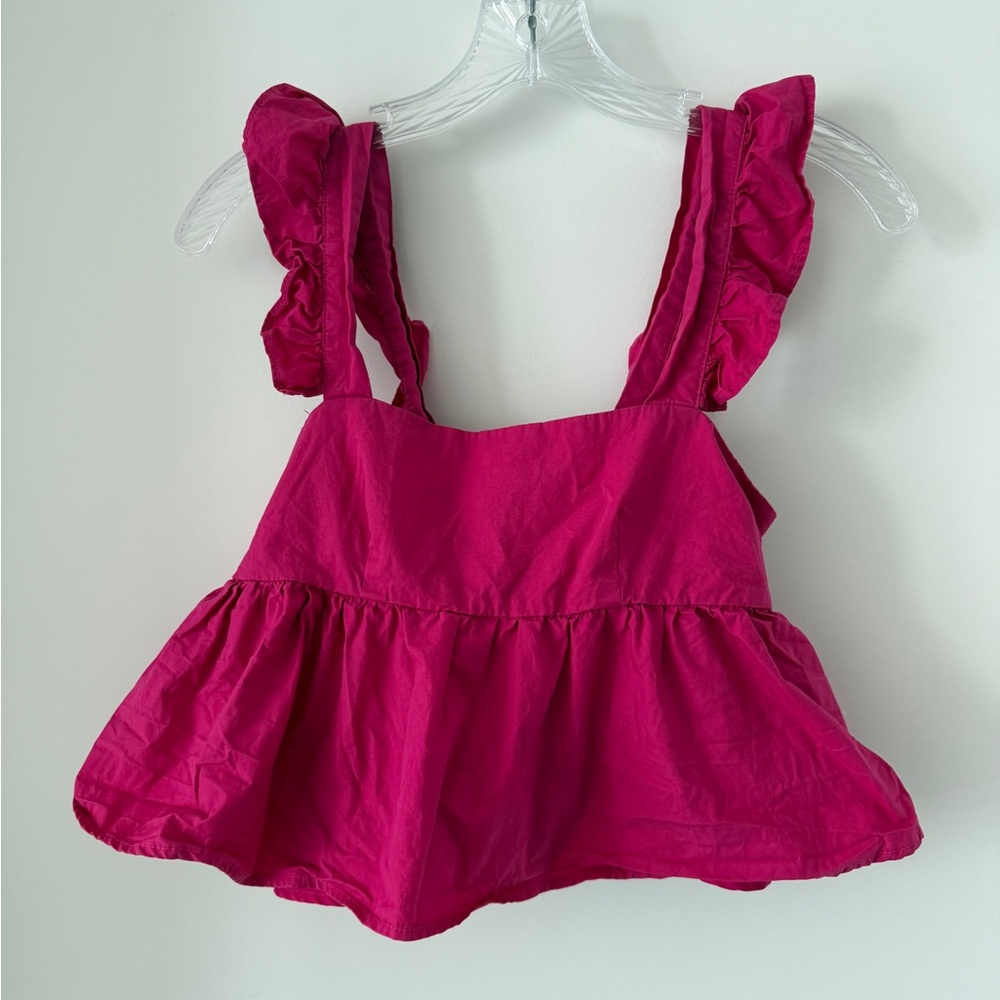 Altar'd State Fuchsia Ruffled Top